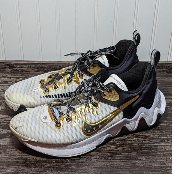 Nike Men\'s White Black Gold Giannis Immortality Basketball Shoe Size 14 main image 4